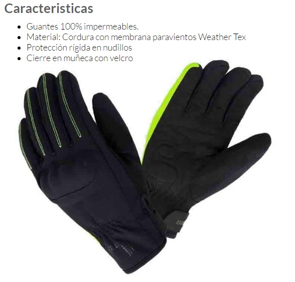 GUANTES MOTO UNIK C41 INVIERNO CORDURA XL NEGROFLUOR